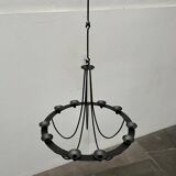 Vintage wrought iron candlestick chandelier by Ehlén Johansson for Ikea, 1990s.
