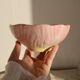 Vintage pink and mauve floral slip tea set - 8 pieces - Cottage core