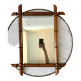 barber mirror style bamboo beech wood early twentieth century