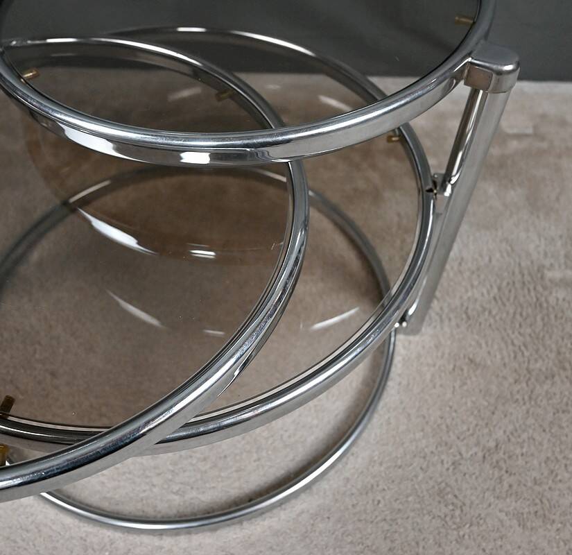 Coffee table with rotating trays, attributed to Milo Baughman – 1970