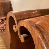 Set of 19th Century Italian Empire Flamed Walnut Sleigh Beds or Daybeds