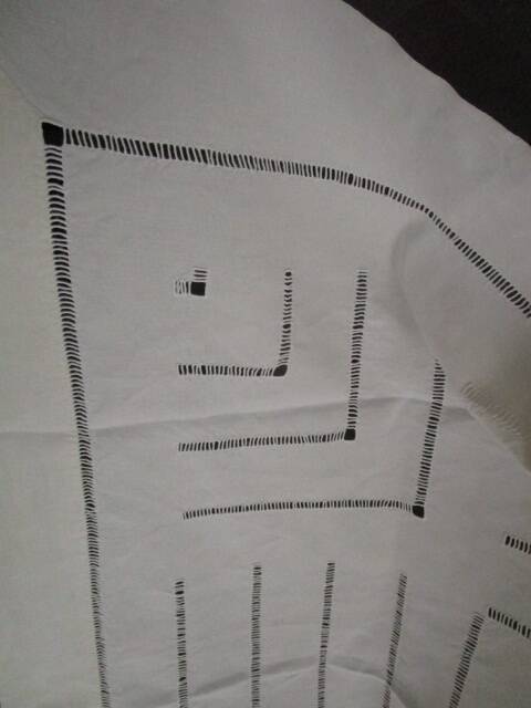 Old monogrammed sheet - embroidered: 290x230cm