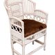 Set vintage Chippendale Brighton Pavilion rattan chair and table 1960s