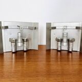 Set of 2 Austrian Ice Glass Wall Lamps by J.T. Kalmar