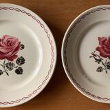 9 assiettes plates anciennes en faïence de badonviller