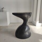 Sofa end in solid wood monoxyl organic shape black color