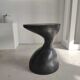 Sofa end in solid wood monoxyl organic shape black color