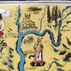 Affiche carte du sud de la France par Lucien Boucher dans les années 30