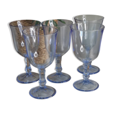 Vintage blue stemmed glasses