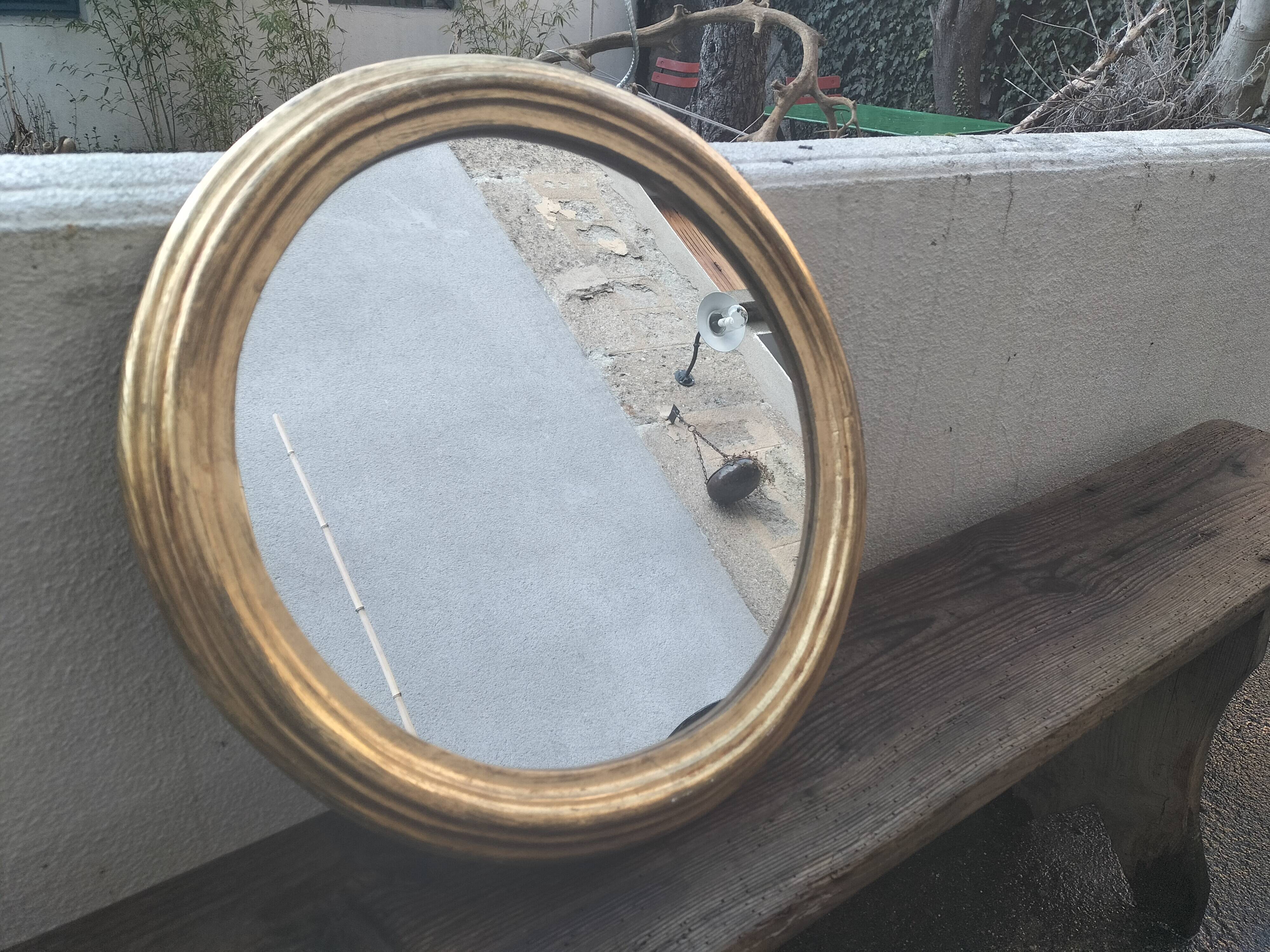 Round golden mirror, 46 cm