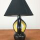 Yellow and black ceramic lamp, Vallauris