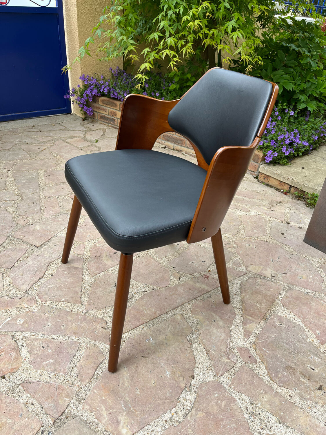 Pair of wooden armchairs