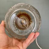 Vintage art deco glass globe portable lamp or table lamp