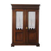 Walnut cabinet with display case, 1920s