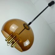 Vintage space age pendant brown acrylic and brass 1970s richard essig pendant lamp