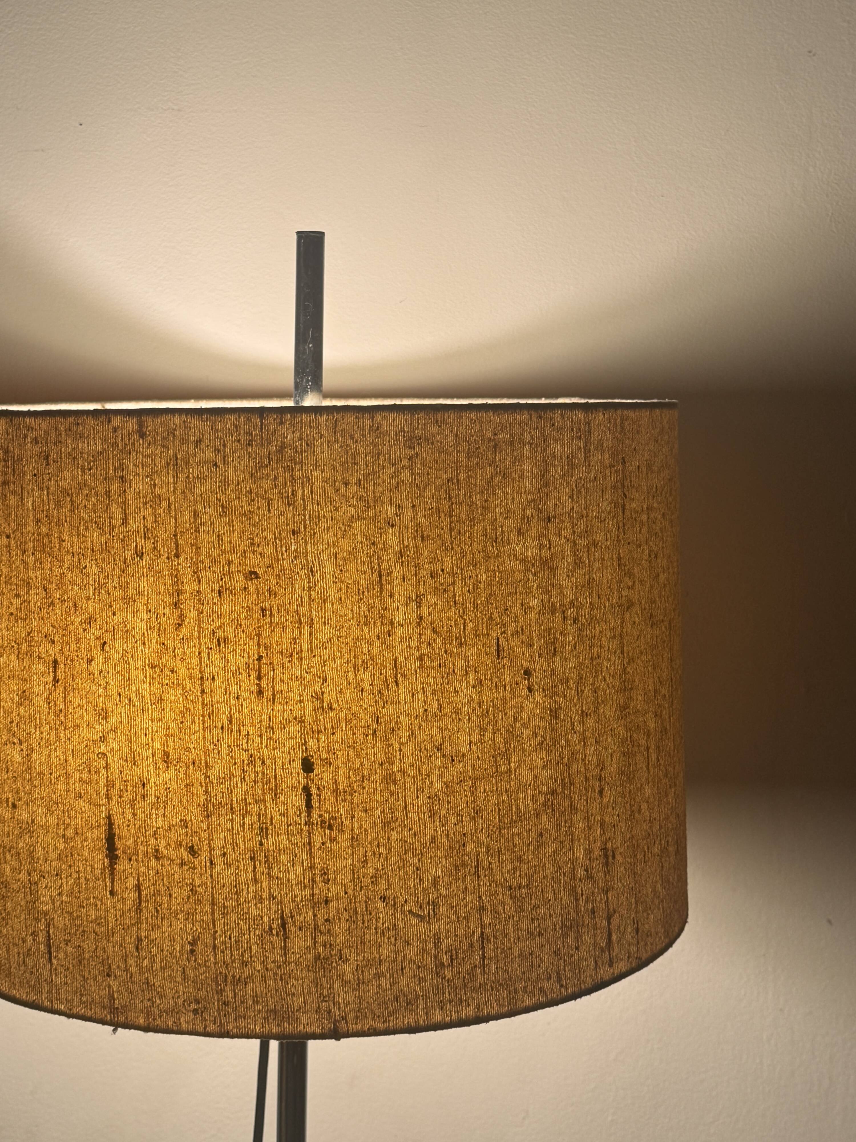 Lampe de table Staff Leuchten chrome et lin/coton, Germany 1970
