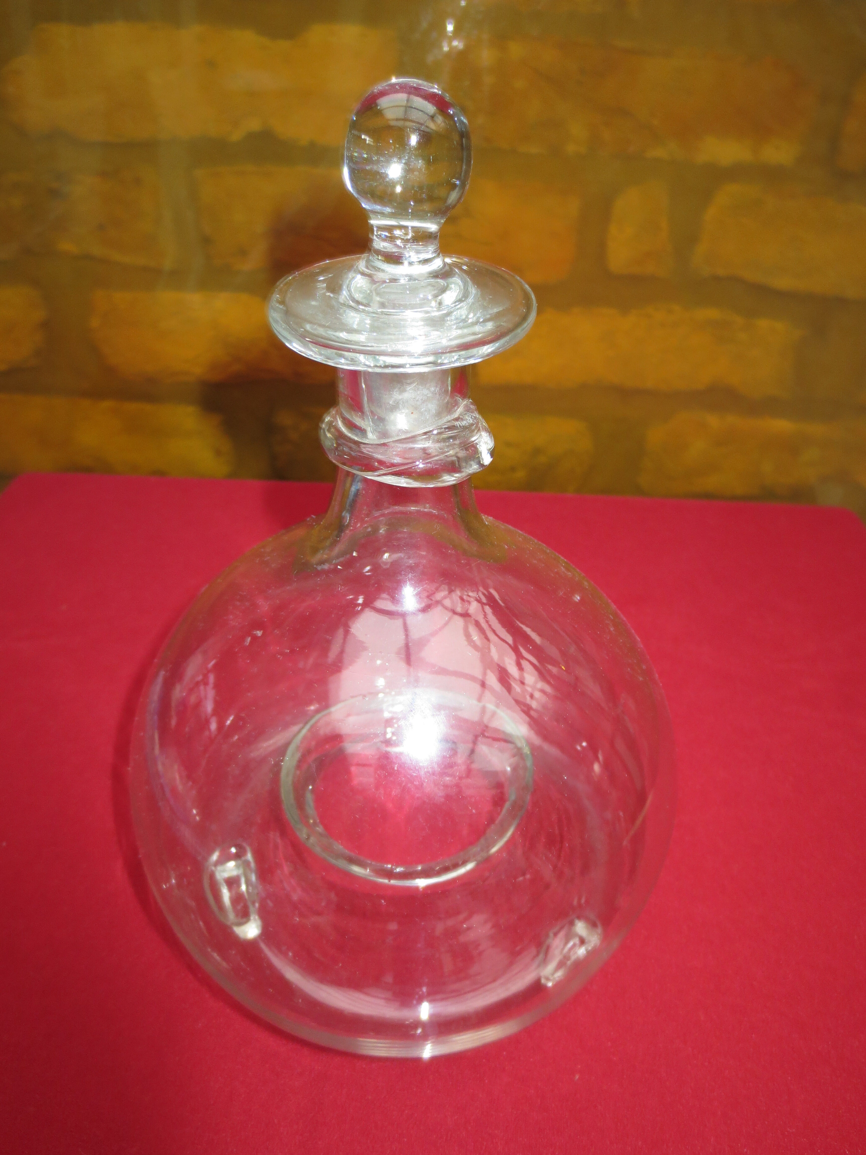 Carafe attrape mouches ronde en cristal soufflé