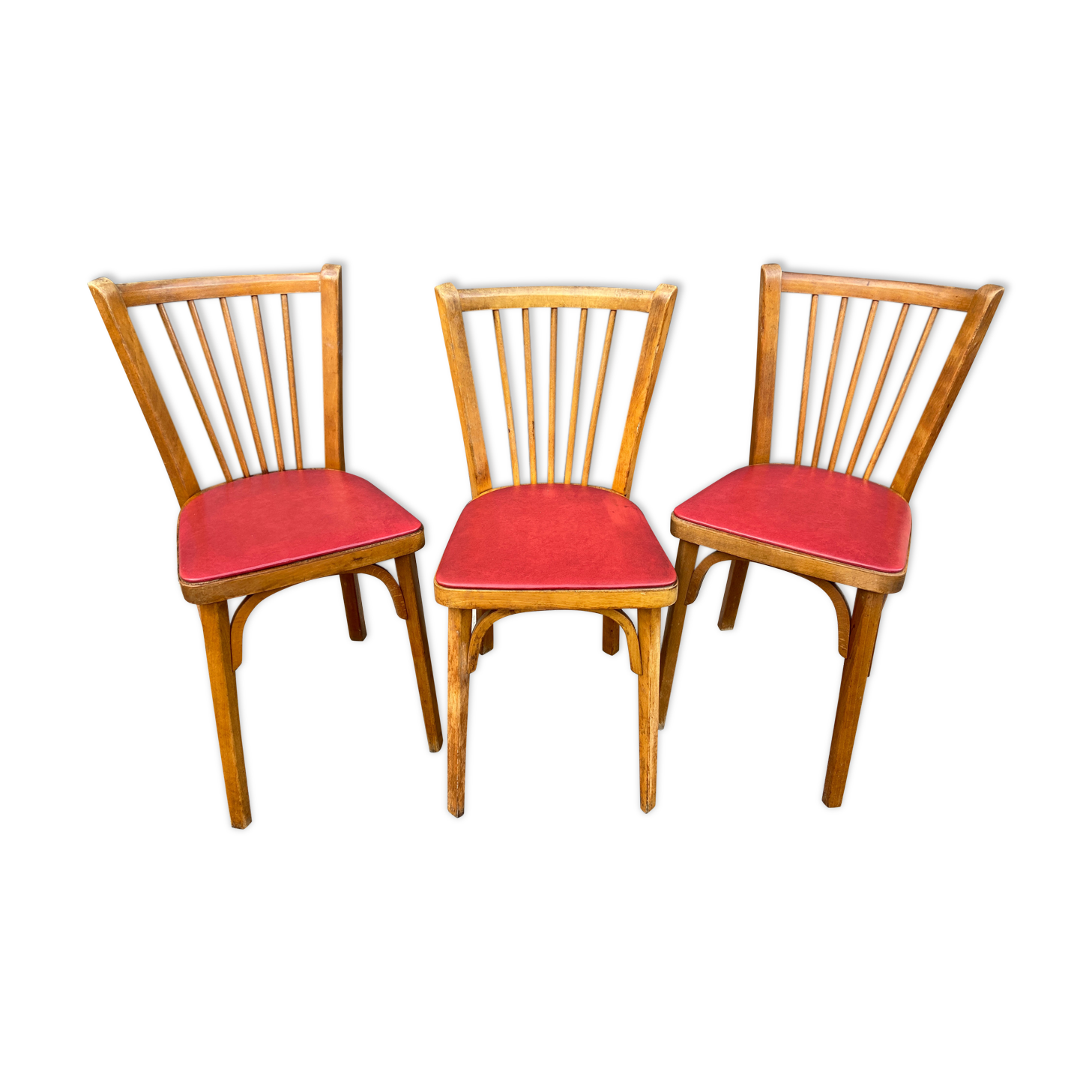 Set of 3 vintage chairs baumann 1960