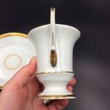 Cup and saucer empire porcelain woman's head on the golden net socket xixè b