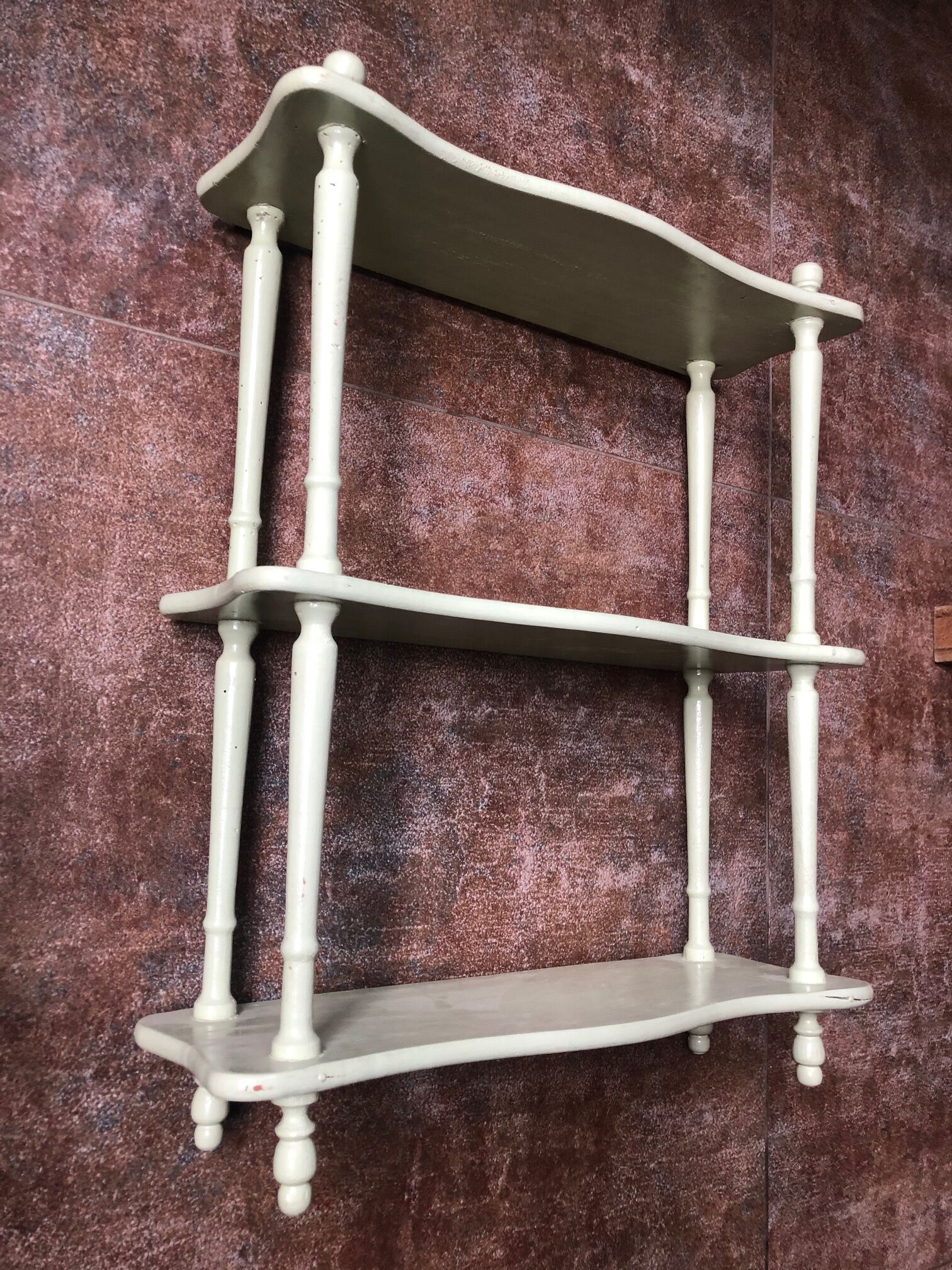 Old painted wooden shelf to hang