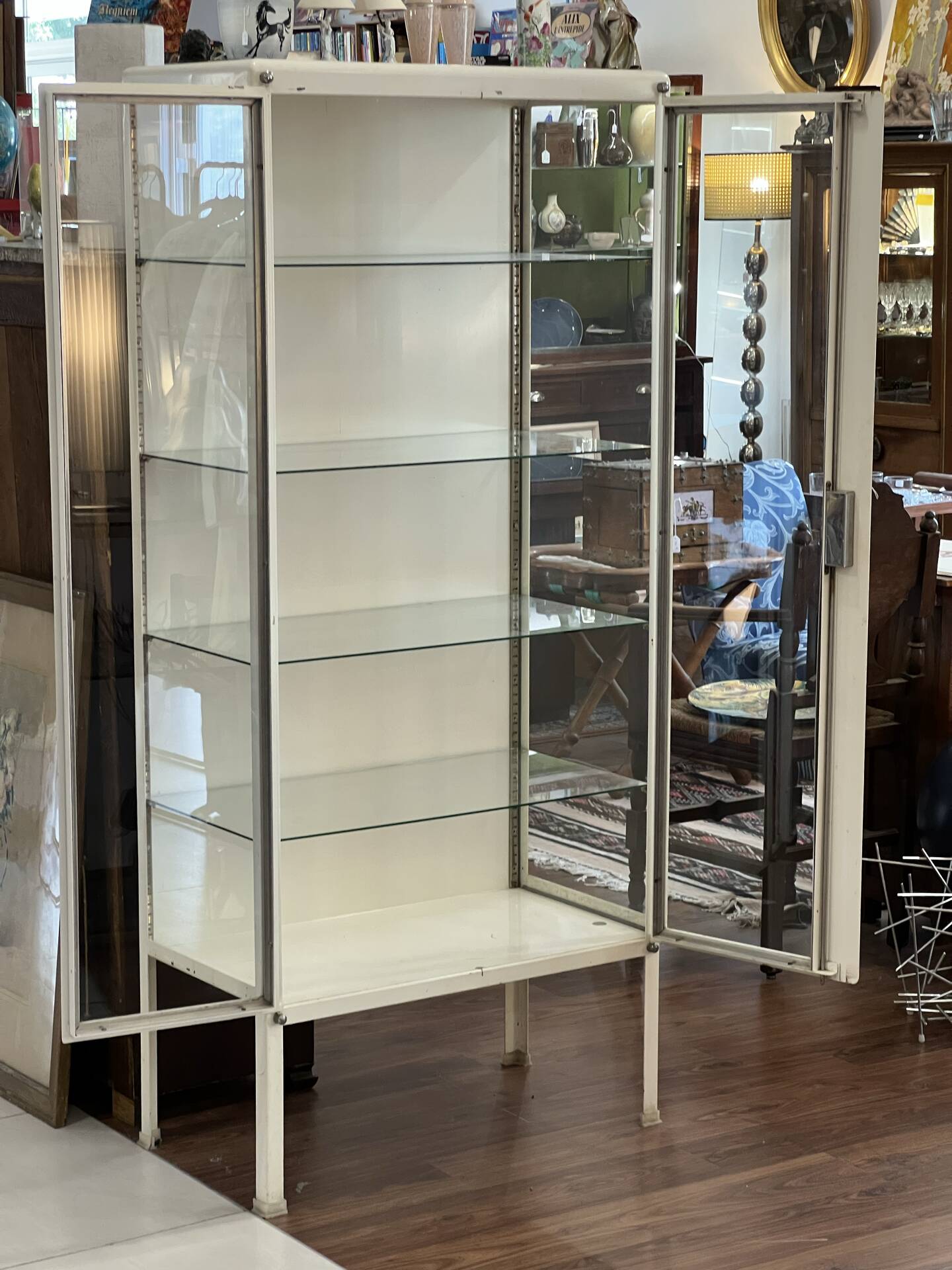 Vintage pharmacy display cabinet