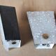 Pair of wall appliques in perspex frosted vintage light fixture 1960s