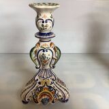 Pair of large old Rouen candlesticks