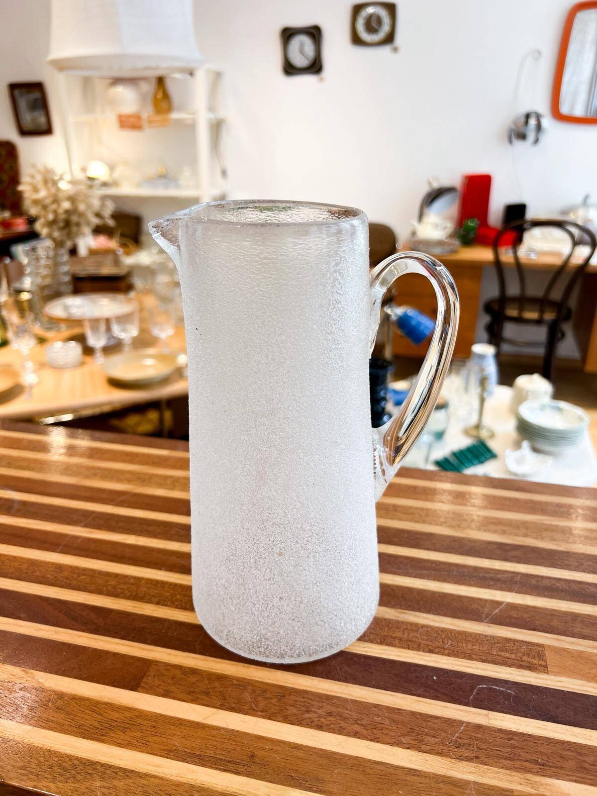 Carafe verre soufflé granité