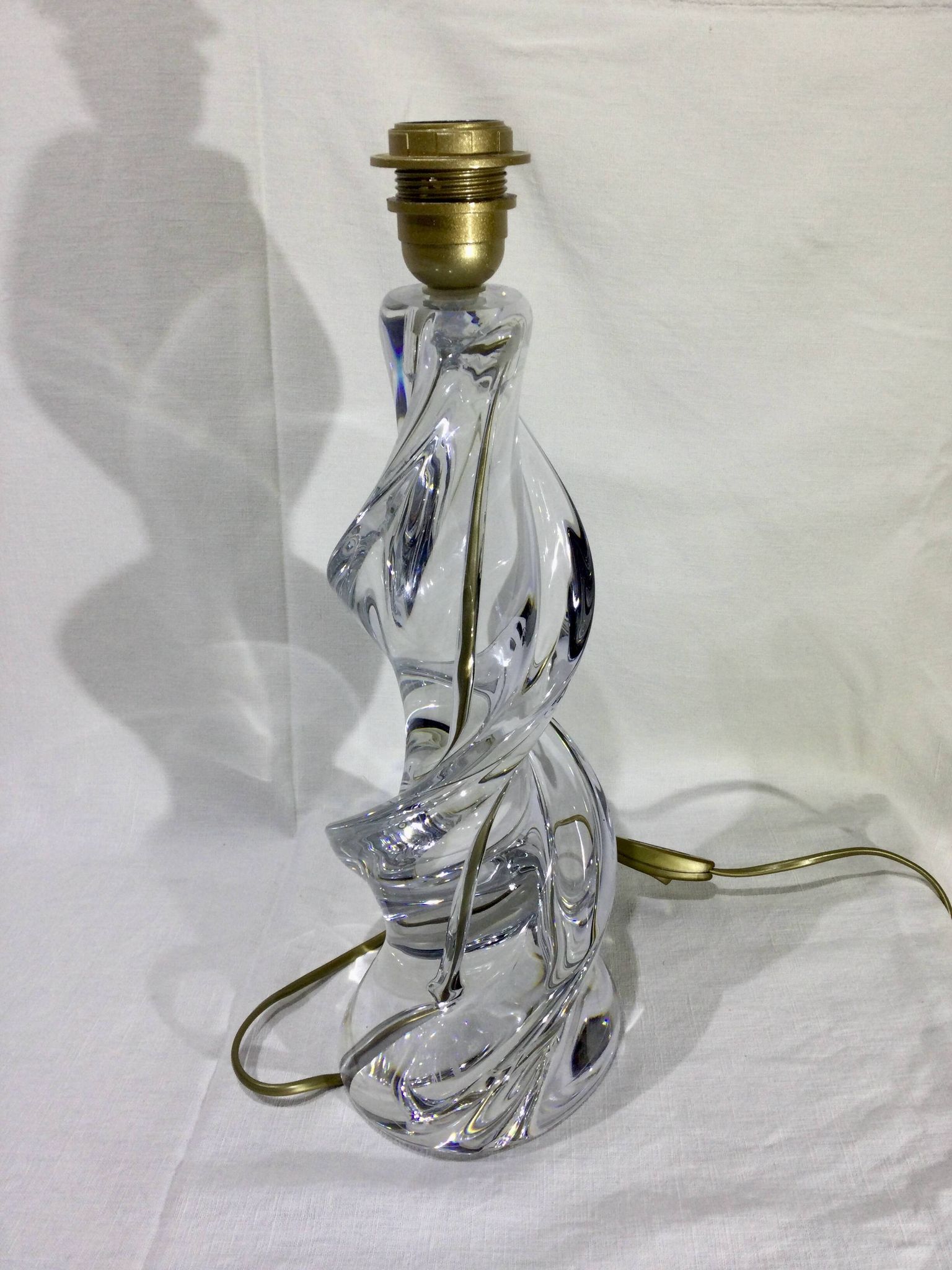 Pied de lampe en cristal de Sèvres