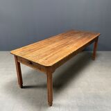 Large oak farmhouse table from France, early 1900s