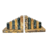 Pair of marble art deco bookends