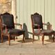 Walnut armchairs in Louis XV style, France