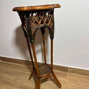 Rattan Plant Stand Cane Vintage Old Flower Vase Pot Garden Bamboo