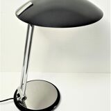 Aluminor lamp chrome metal and matt black design 80s