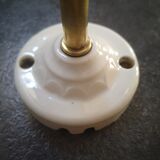 Applique ancienne tulipe pâte de verre forme fleur col de cygne laiton porcelaine art déco 1930