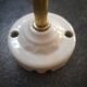 Wall lamp old tulip glass paste shape flower gooseneck brass porcelain art deco 1930