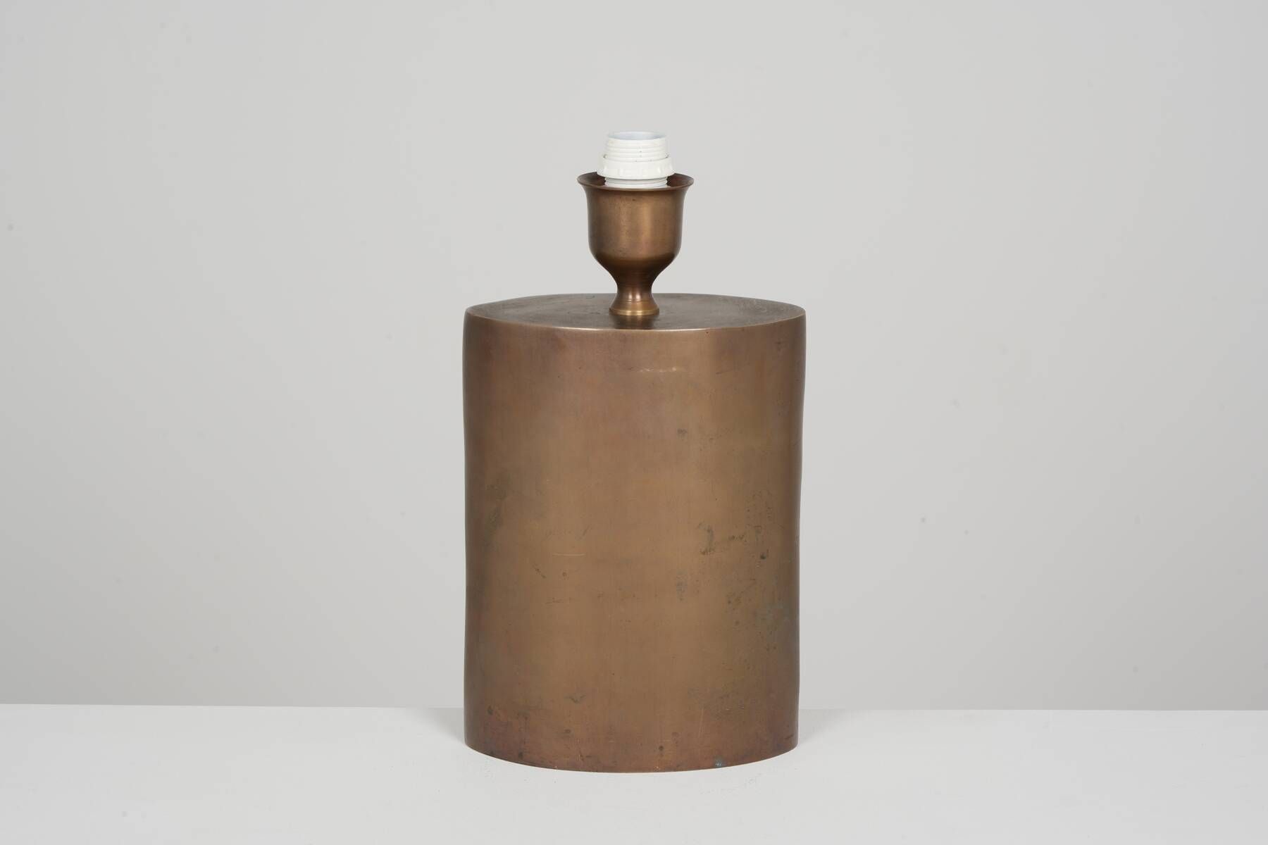Patinated lamp in bronze and gilded steel circa 1990