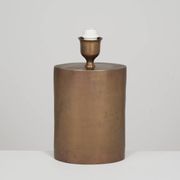Lampe patinée en bronze et acier doré circa 1990