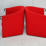 Pair of red Arflex armchairs. Italy, circa 1980
