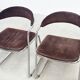 Chaises de salle à manger chromées italiennes