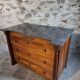 Antique commode, walnut and oak, marble top, 3 drawers, France circa 1820–1850.