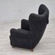 1960s, Danish relax armchair, reupholstered, gray furniture fabric..