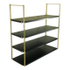 Etagère murale en métal noir et doré, années 60
