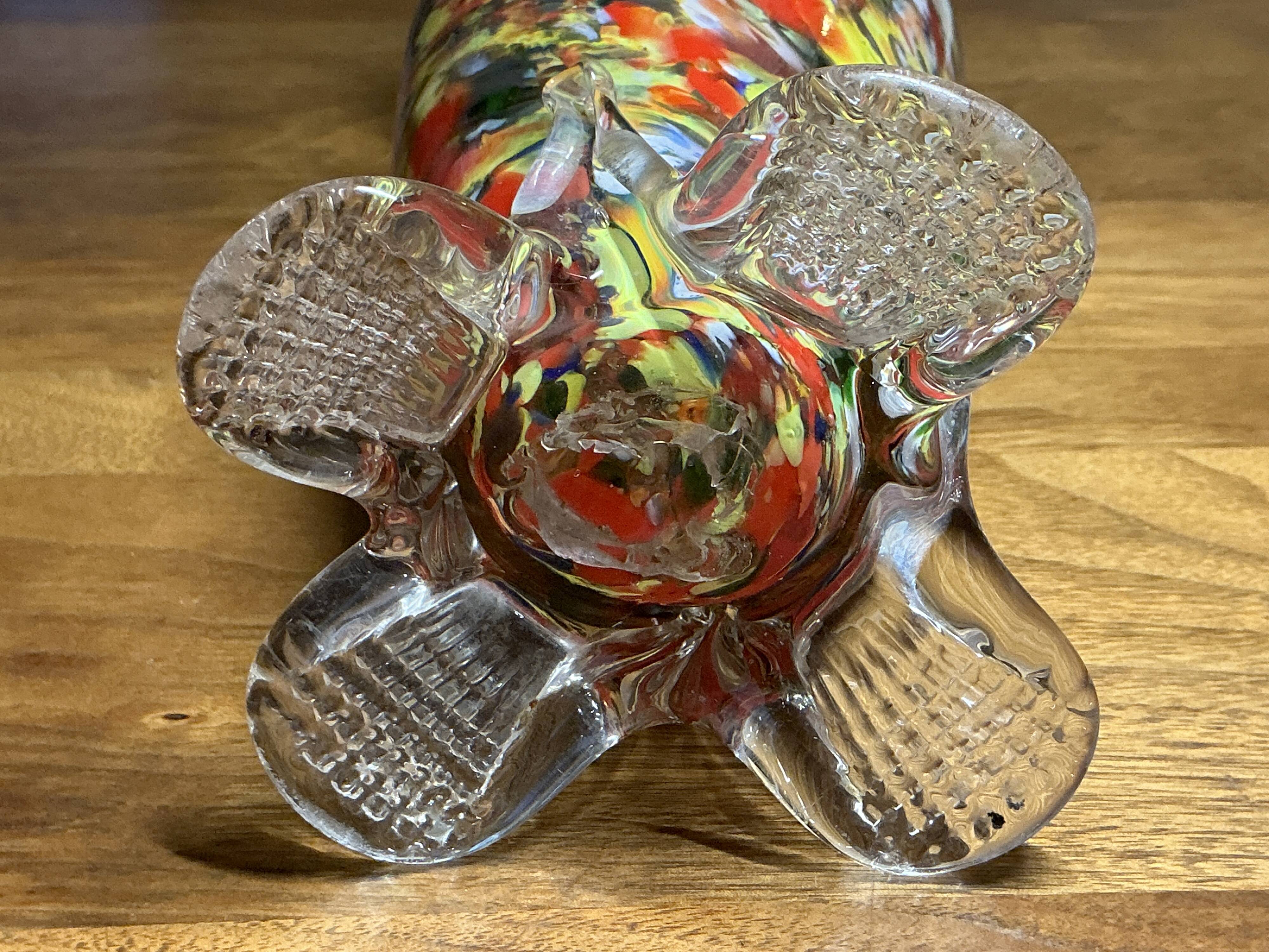 Multicolor hand-blown glass vase – 26 cm