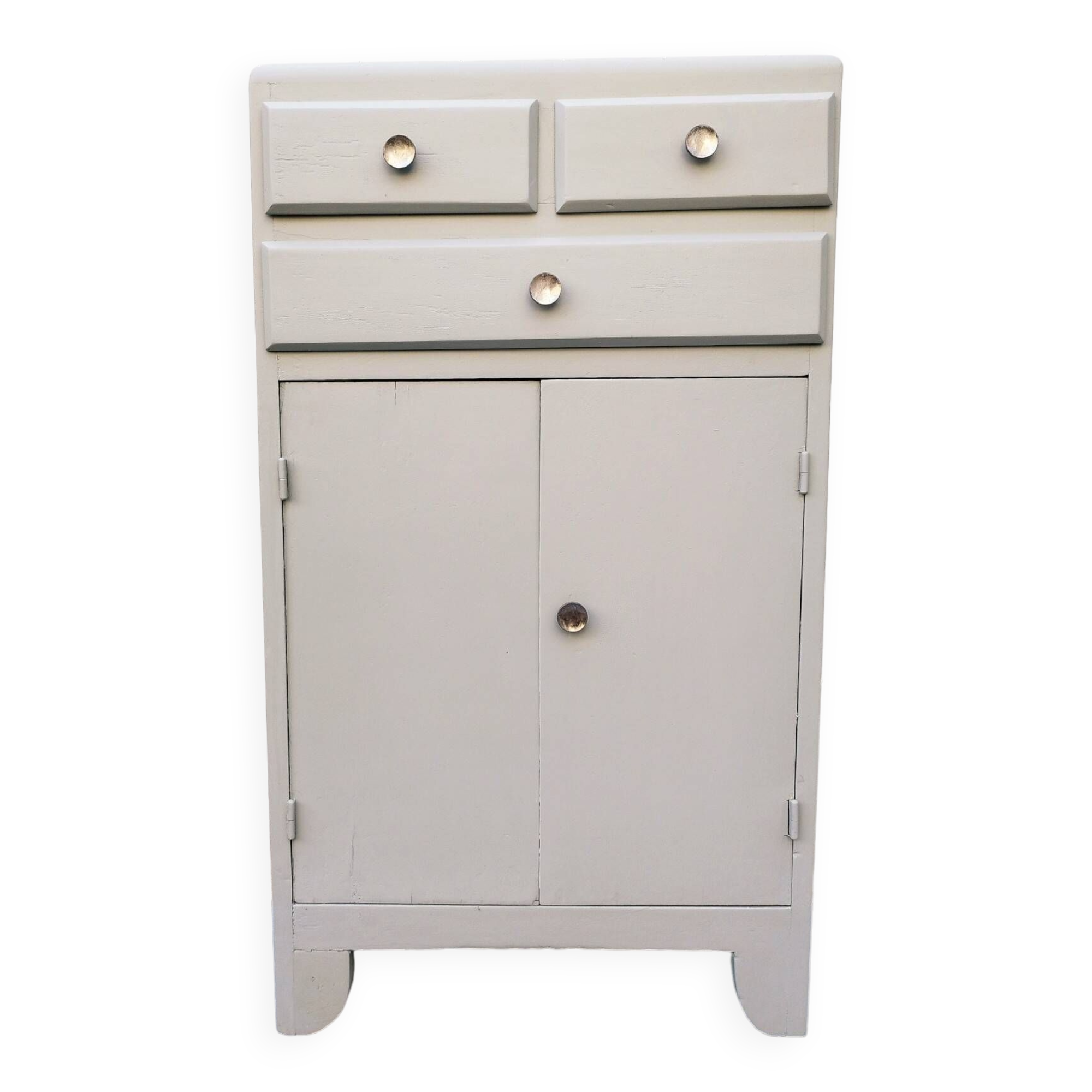 Vintage gray painted wood side furniture