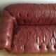 Sofa chesterfield 2-3 places leather bordeaux
