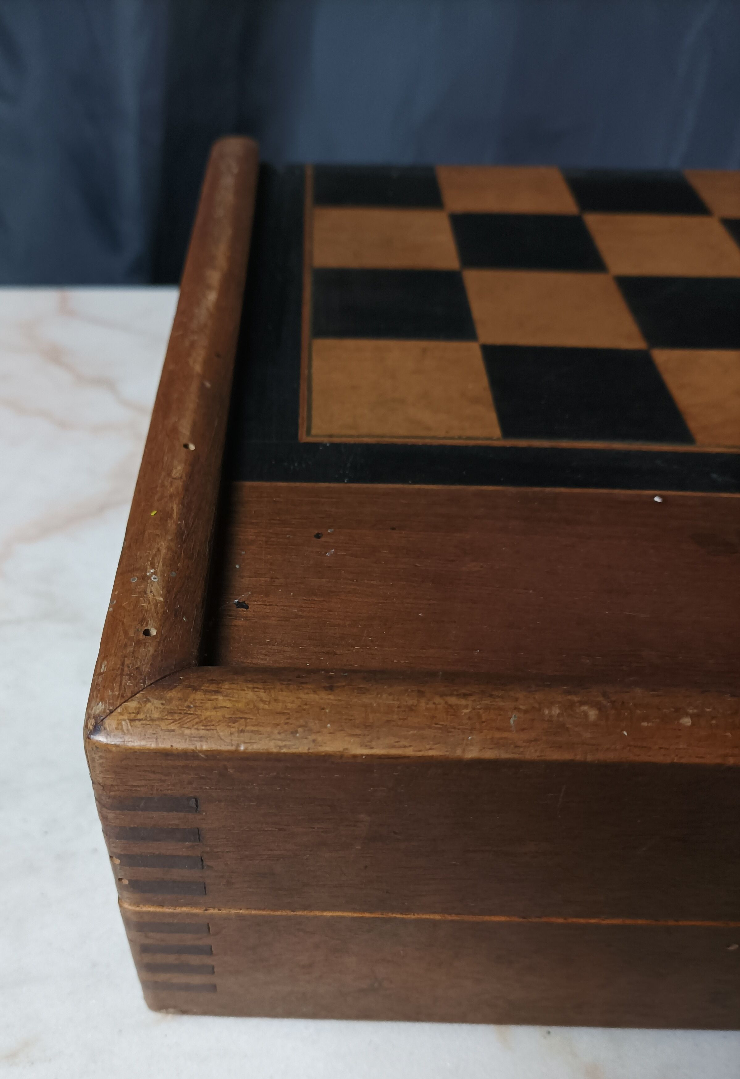 Backgammon game old wooden board game