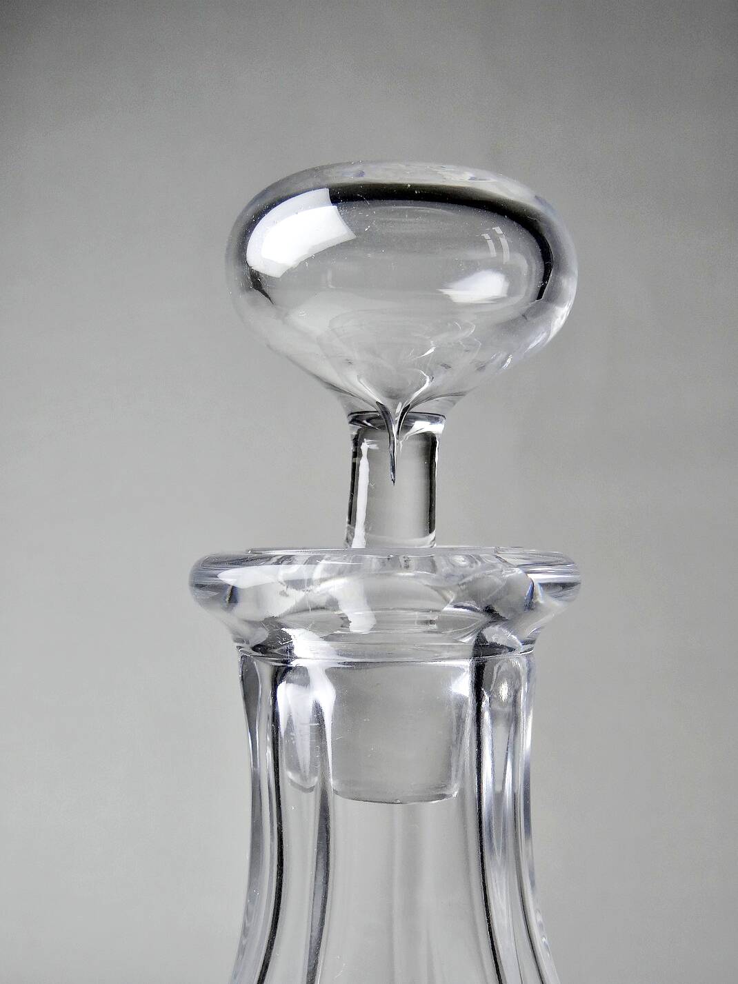 Small old Baccarat crystal carafe, Bambou/Tors model, early 20th century