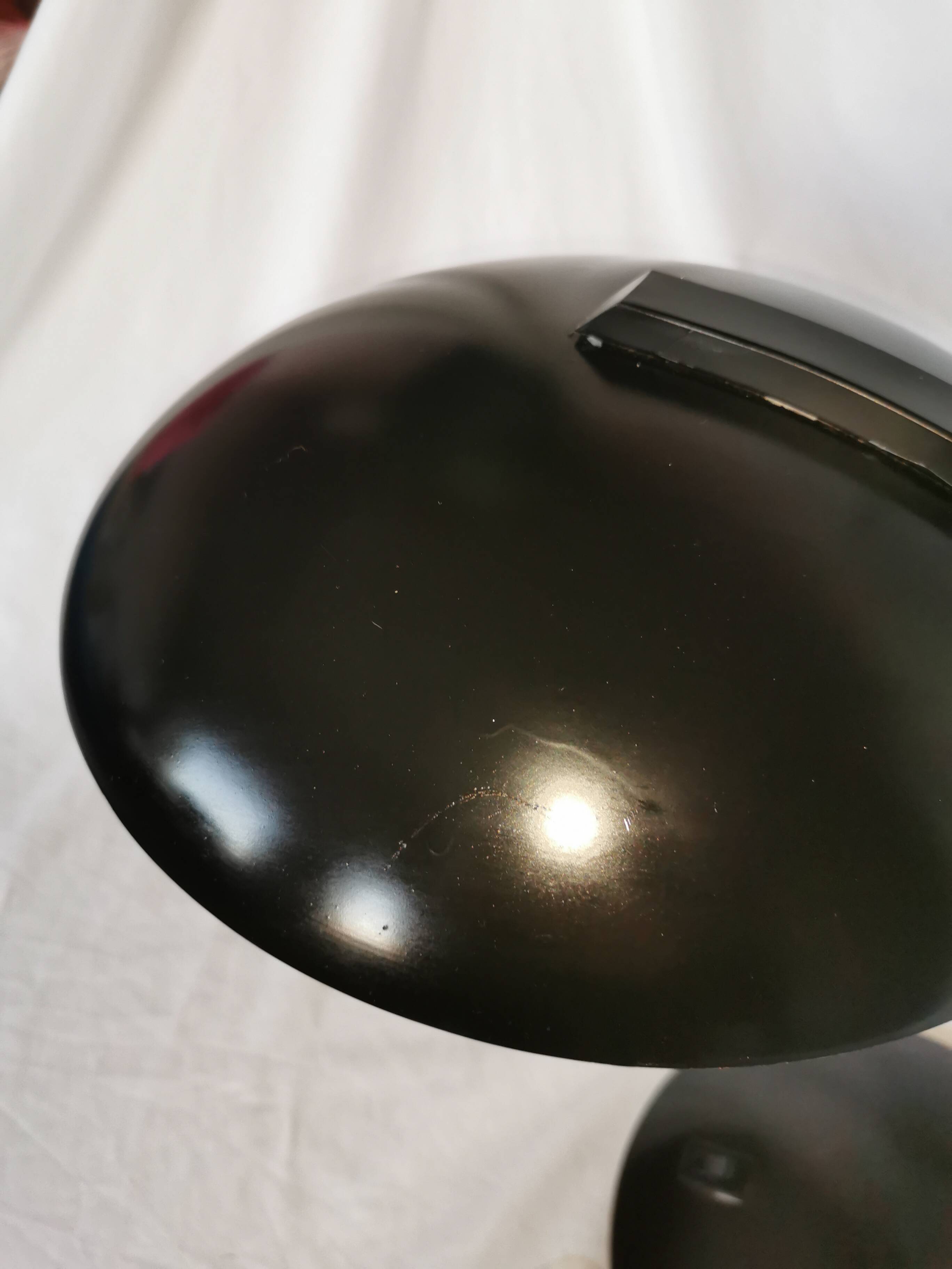 Mushroom lamp in black lacquered steel model Z290, Veneta Lumi, Italy, 1980