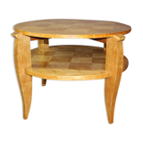 Art Deco Period Pedestal Table in Birch From Norway to Two Trays Around 1930